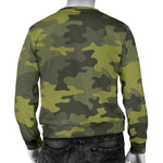 Dark Green Camouflage Print Men's Crewneck Sweatshirt GearFrost