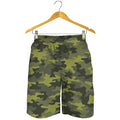 Dark Green Camouflage Print Men's Shorts