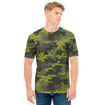 Dark Green Camouflage Print Men's T-Shirt