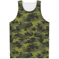 Dark Green Camouflage Print Men's Tank Top