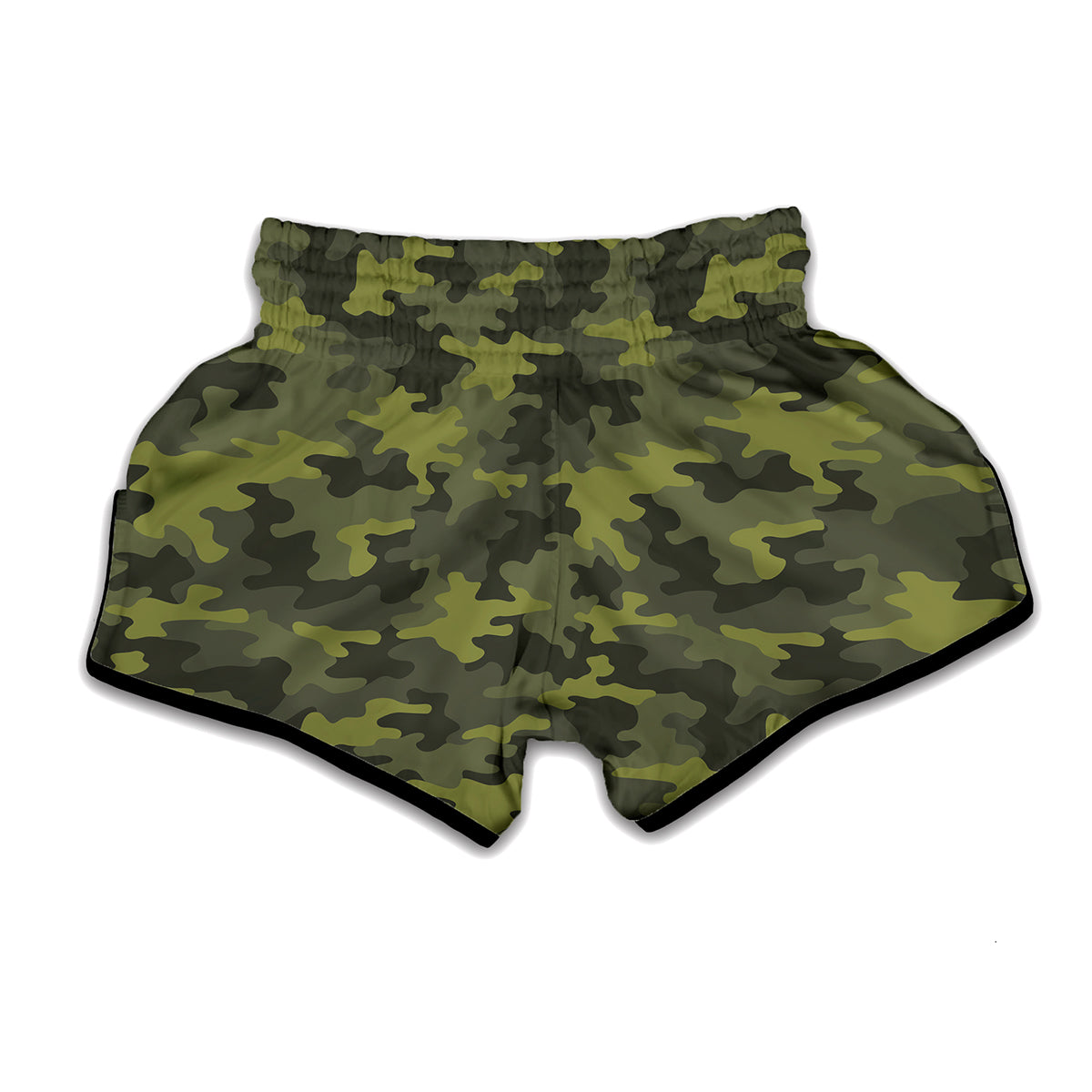 Dark Green Camouflage Print Muay Thai Boxing Shorts