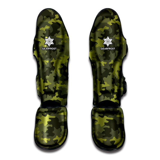 Dark Green Camouflage Print Muay Thai Shin Guard