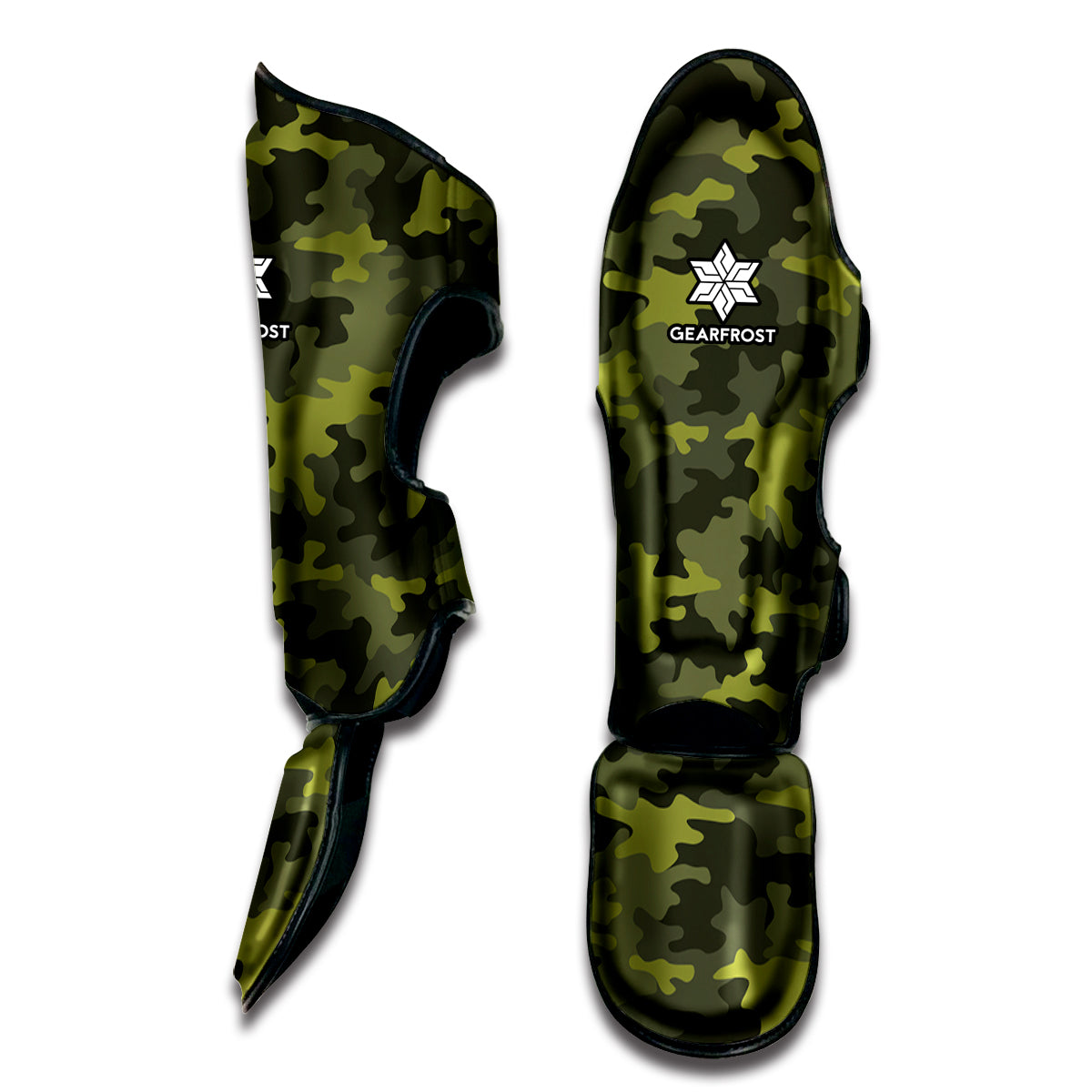 Dark Green Camouflage Print Muay Thai Shin Guard