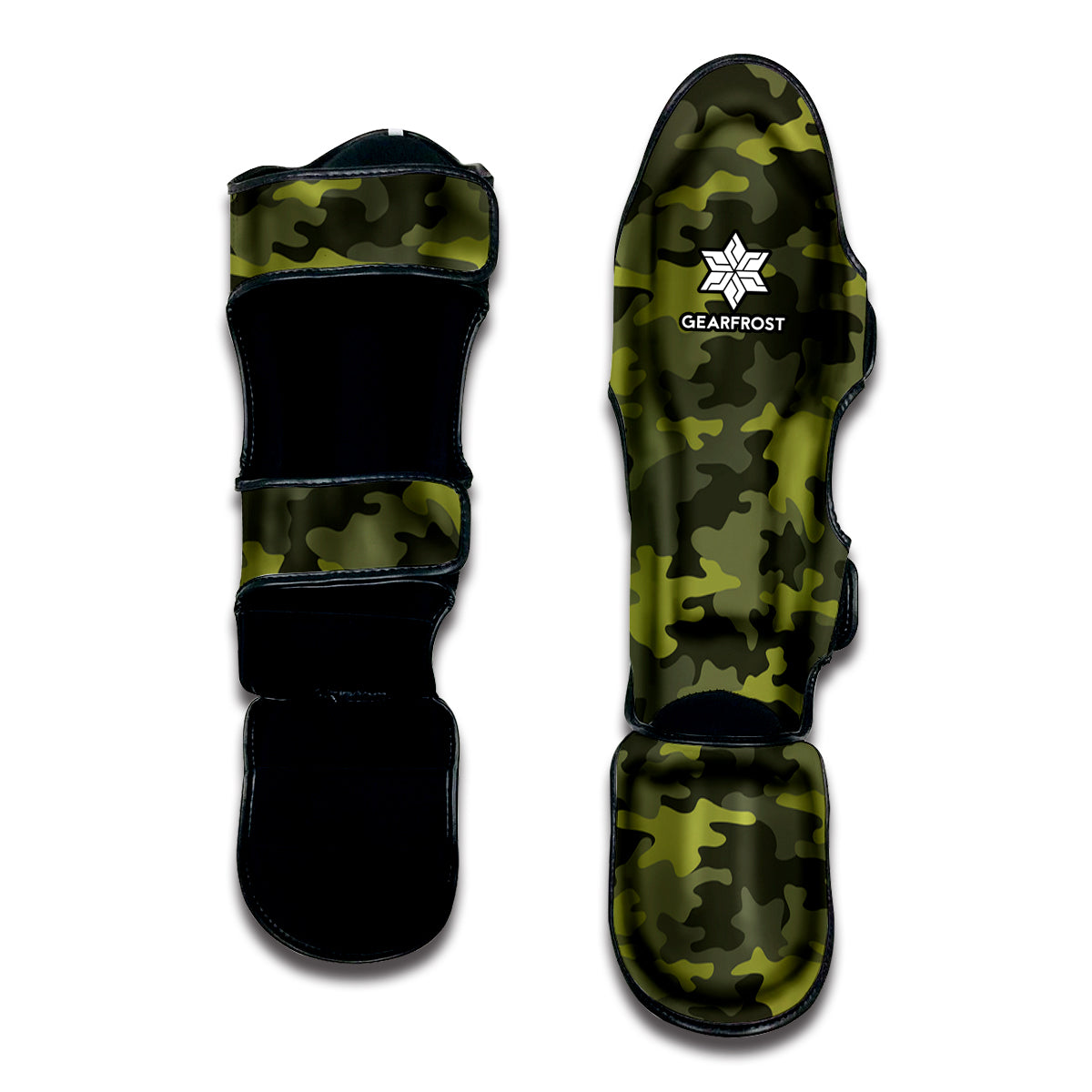 Dark Green Camouflage Print Muay Thai Shin Guard