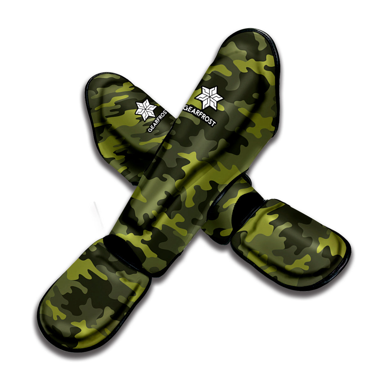 Dark Green Camouflage Print Muay Thai Shin Guard