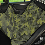 Dark Green Camouflage Print Pet Car Back Seat Cover