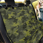 Dark Green Camouflage Print Pet Car Back Seat Cover