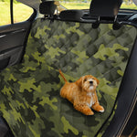 Dark Green Camouflage Print Pet Car Back Seat Cover