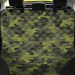 Dark Green Camouflage Print Pet Car Back Seat Cover