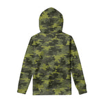 Dark Green Camouflage Print Pullover Hoodie