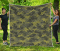 Dark Green Camouflage Print Quilt