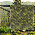 Dark Green Camouflage Print Quilt