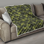 Dark Green Camouflage Print Quilt