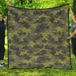 Dark Green Camouflage Print Quilt