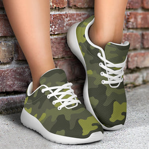 Dark Green Camouflage Print Sport Shoes GearFrost