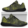 Dark Green Camouflage Print Walking Shoes