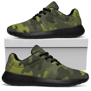 Dark Green Camouflage Print Sport Shoes GearFrost