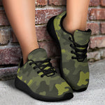 Dark Green Camouflage Print Sport Shoes GearFrost