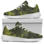 Dark Green Camouflage Print Sport Shoes GearFrost