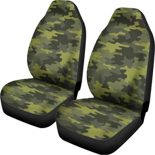 Dark Green Camouflage Print Universal Fit Car Seat Covers