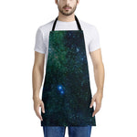 Dark Green Galaxy Space Print Apron