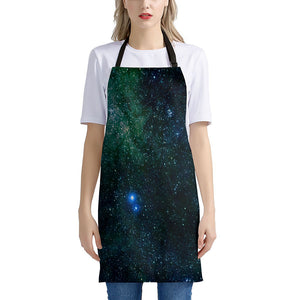 Dark Green Galaxy Space Print Apron