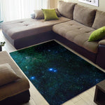 Dark Green Galaxy Space Print Area Rug GearFrost