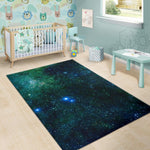 Dark Green Galaxy Space Print Area Rug GearFrost