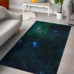 Dark Green Galaxy Space Print Area Rug GearFrost