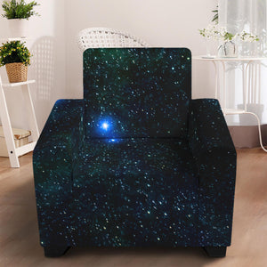 Dark Green Galaxy Space Print Armchair Slipcover