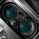 Dark Green Galaxy Space Print Car Coasters
