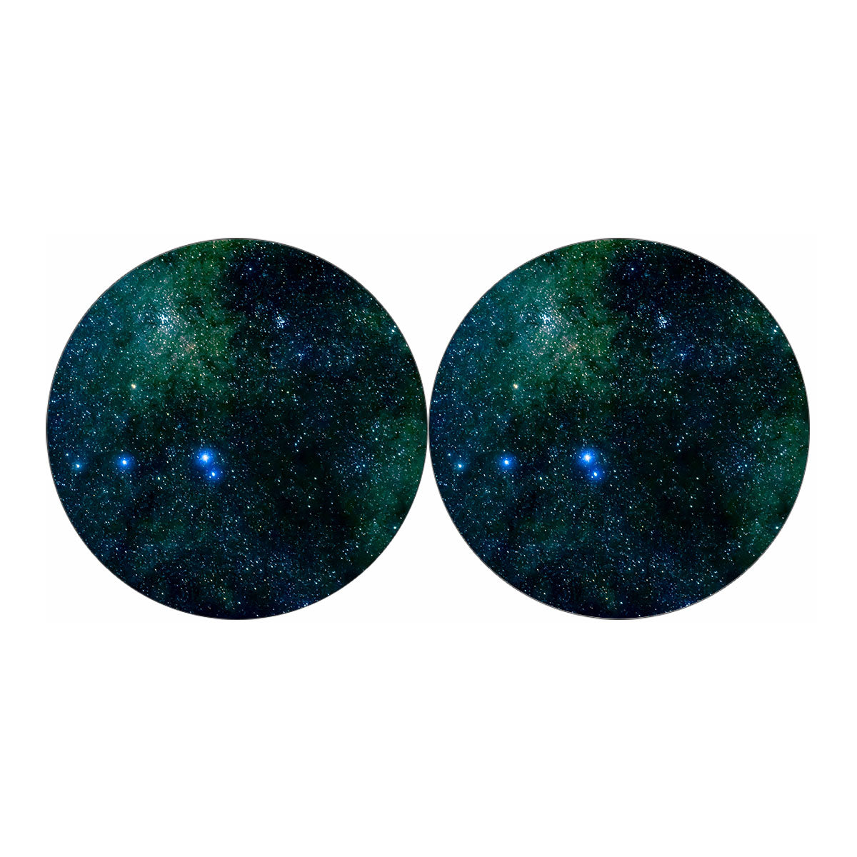 Dark Green Galaxy Space Print Car Coasters