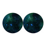 Dark Green Galaxy Space Print Car Coasters