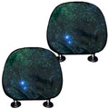 Dark Green Galaxy Space Print Car Headrest Covers