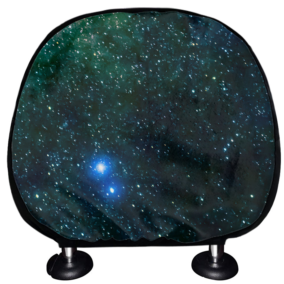 Dark Green Galaxy Space Print Car Headrest Covers