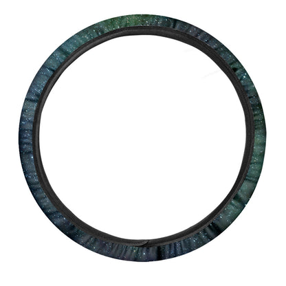 Dark Green Galaxy Space Print Car Steering Wheel Cover