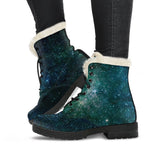 Dark Green Galaxy Space Print Comfy Boots GearFrost