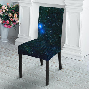 Dark Green Galaxy Space Print Dining Chair Slipcover