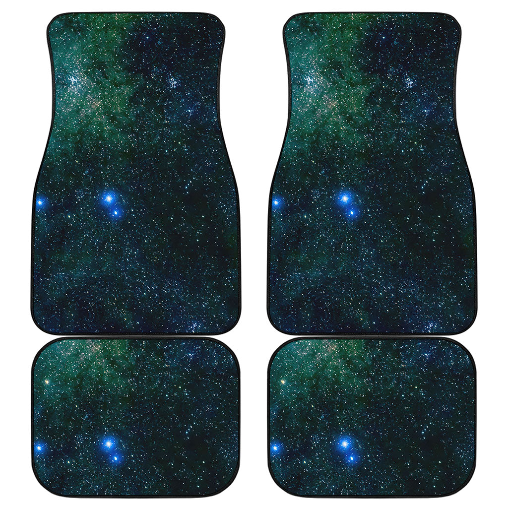 Dark Green Galaxy Space Print Front and Back Car Floor Mats