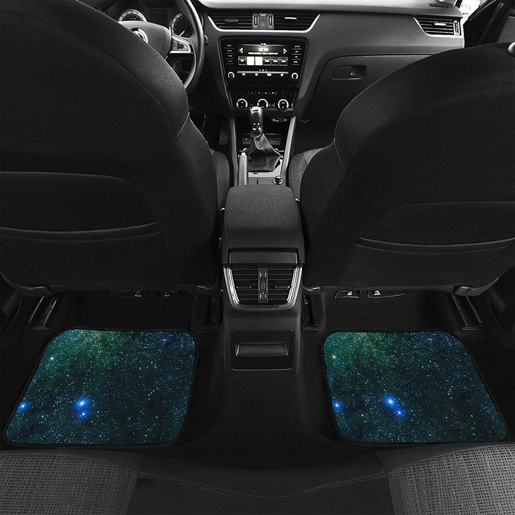 Dark Green Galaxy Space Print Front and Back Car Floor Mats