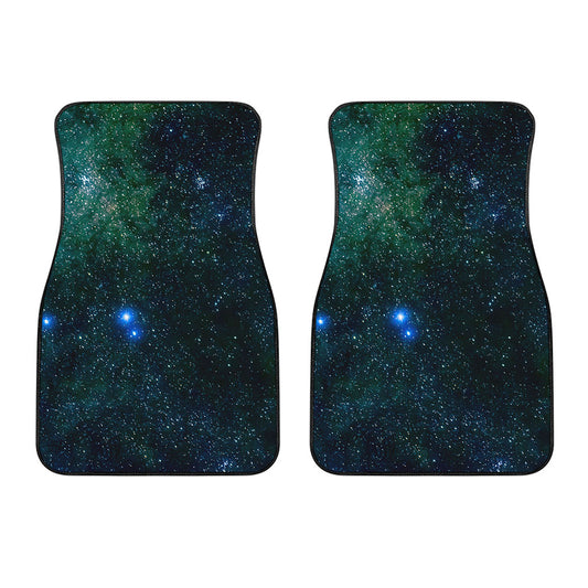 Dark Green Galaxy Space Print Front Car Floor Mats
