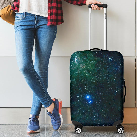 Dark Green Galaxy Space Print Luggage Cover GearFrost