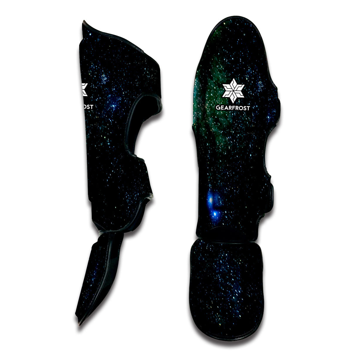 Dark Green Galaxy Space Print Muay Thai Shin Guard