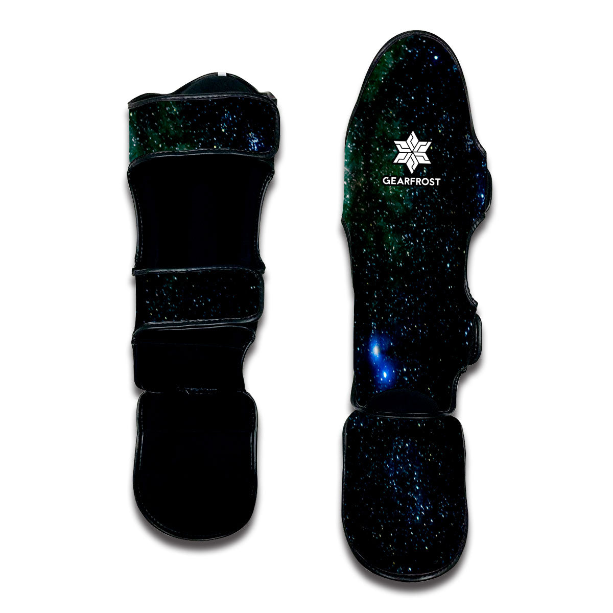 Dark Green Galaxy Space Print Muay Thai Shin Guard