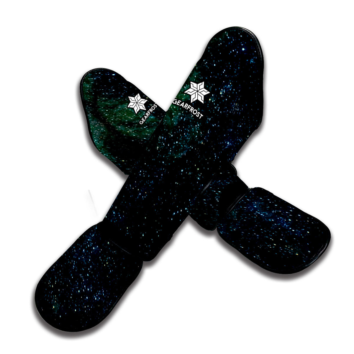 Dark Green Galaxy Space Print Muay Thai Shin Guard