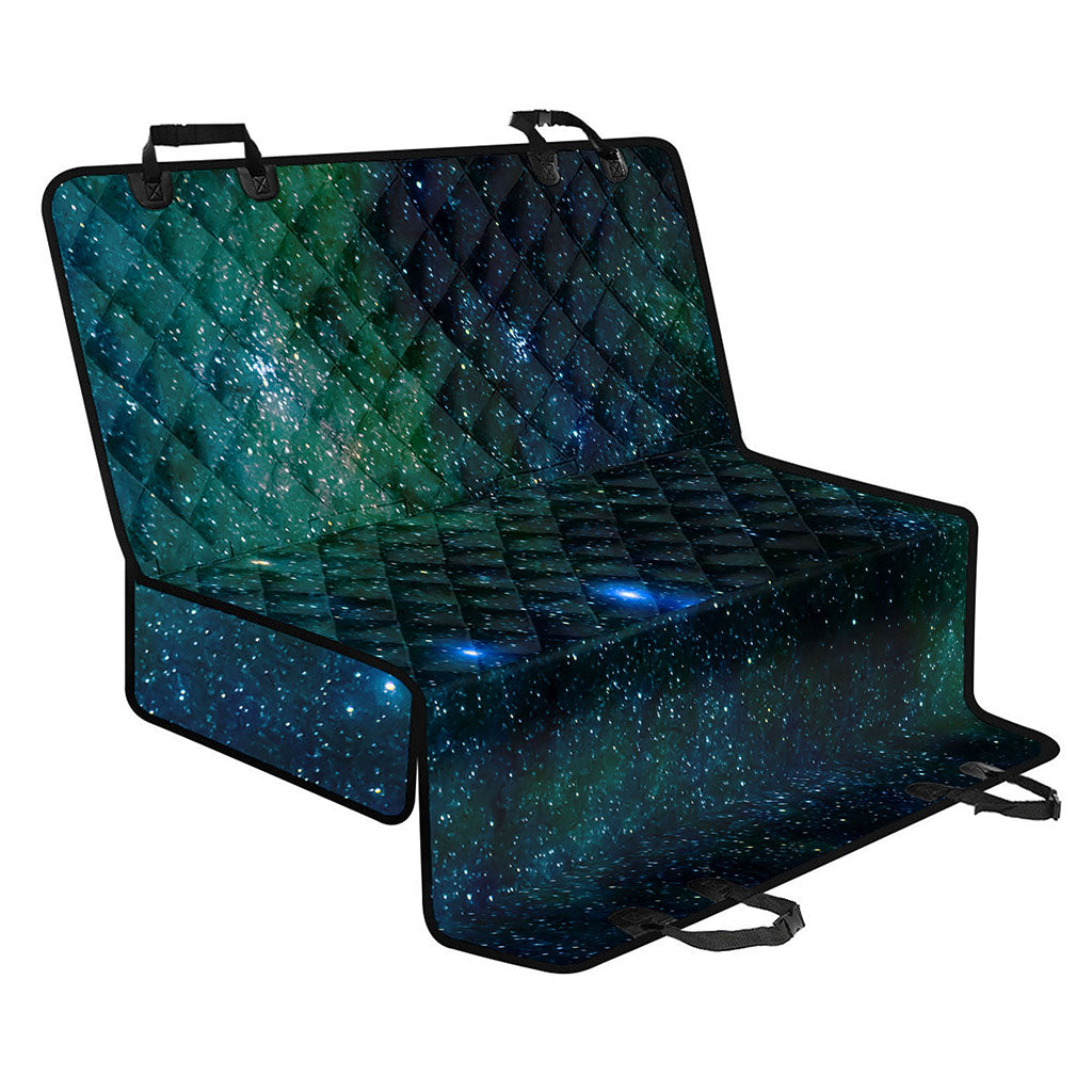 Dark Green Galaxy Space Print Pet Car Back Seat Cover