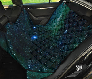 Dark Green Galaxy Space Print Pet Car Back Seat Cover