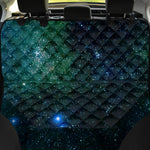 Dark Green Galaxy Space Print Pet Car Back Seat Cover