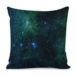 Dark Green Galaxy Space Print Pillow Cover