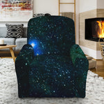 Dark Green Galaxy Space Print Recliner Slipcover